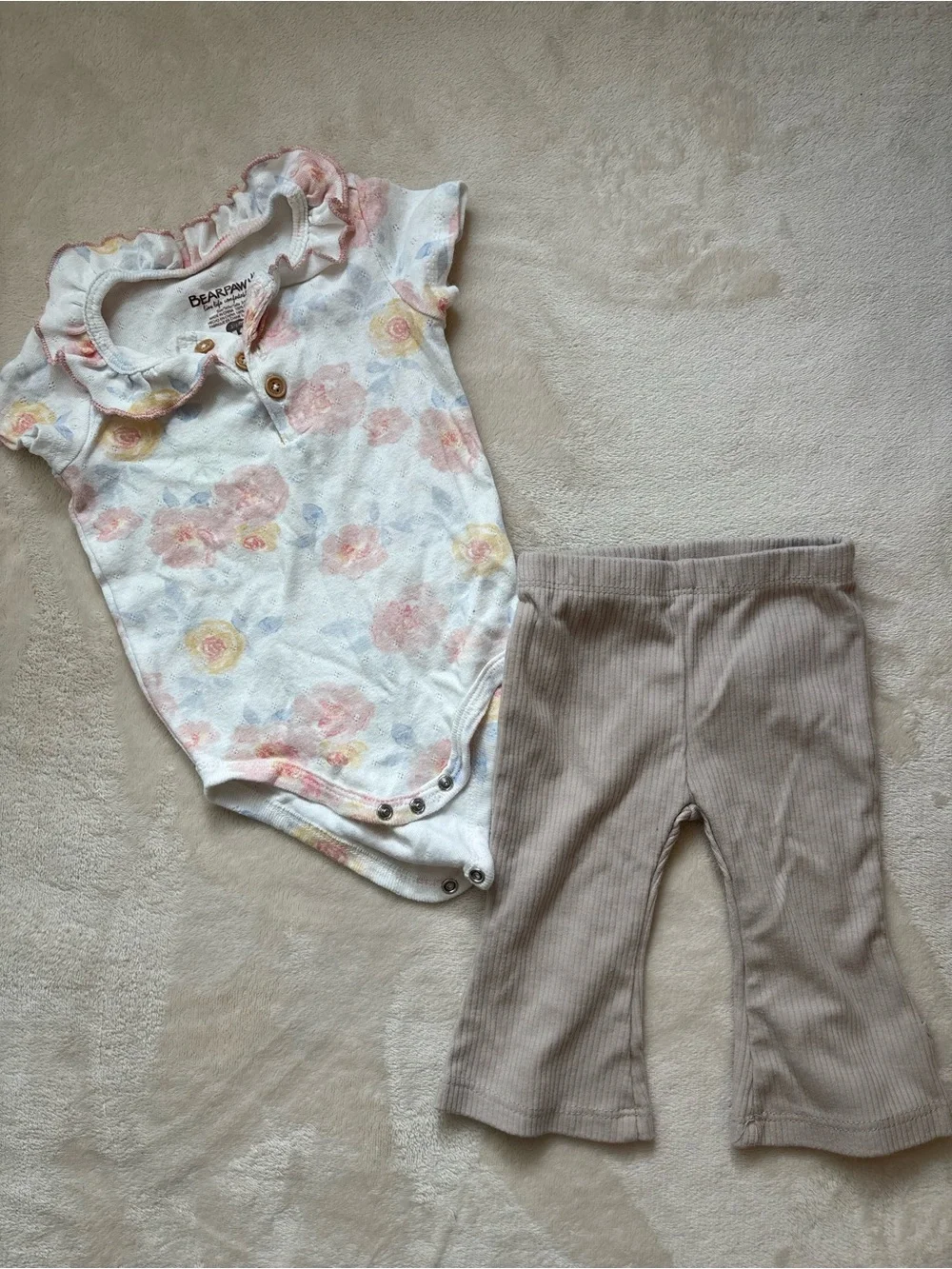 Baby girl lot 6 piece set matching sleep sack tops bottoms 3-6 month EUC NWOT